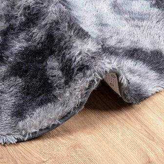 Hoogpolig vloerkleed NAVARRA 120x120 cm polyester donkergrijs 5