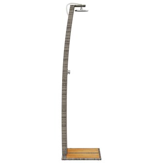 Buitendouche 55x60x224 cm poly rattan en acaciahout grijs 6