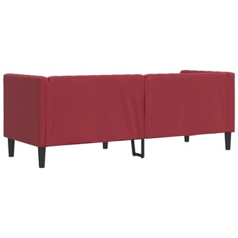 Driezitsbank Chesterfield-stijl kunstleer wijnrood 6