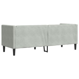 Driezitsbank Chesterfield-stijl met bolsters fluweel lichtgrijs 6