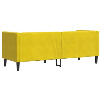 Driezitsbank Chesterfield-stijl met bolsters fluweel geel 6