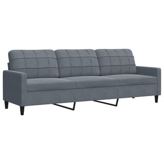 Driezitsbank 210 cm fluweel donkergrijs 2