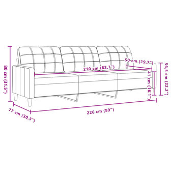 Driezitsbank 210 cm fluweel donkergrijs 8