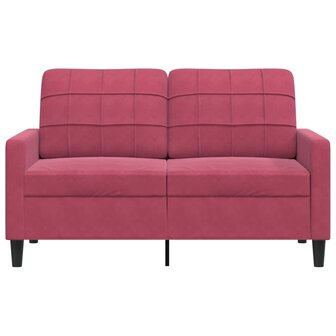 Tweezitsbank 120 cm fluweel wijnrood 4