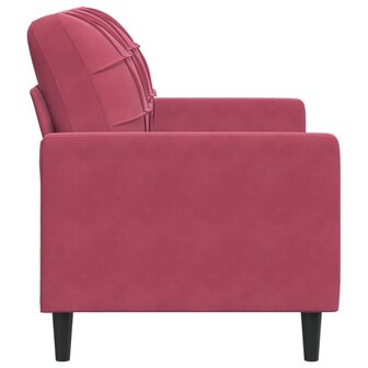 Tweezitsbank 120 cm fluweel wijnrood 5