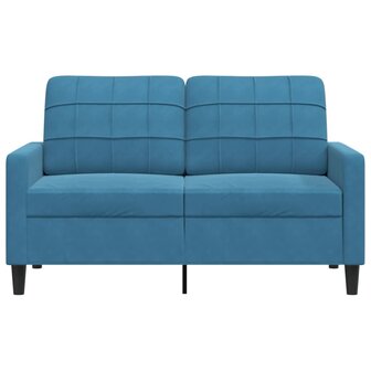 Tweezitsbank 120 cm fluweel blauw 4