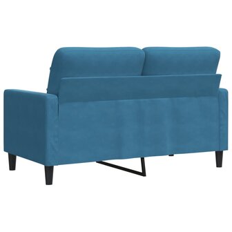 Tweezitsbank 120 cm fluweel blauw 6