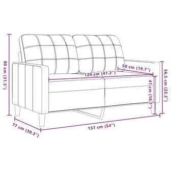 Tweezitsbank 120 cm fluweel blauw 8