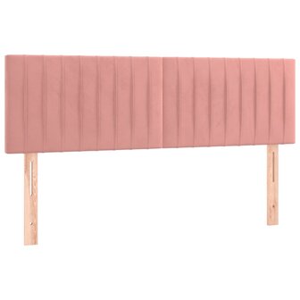 Boxspring met matras fluweel roze 140x200 cm 6