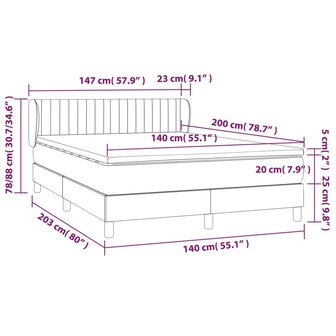 Boxspring met matras fluweel roze 140x200 cm 7