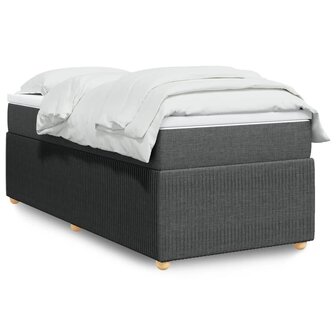 Boxspring met matras stof donkergrijs 80x200 cm 1