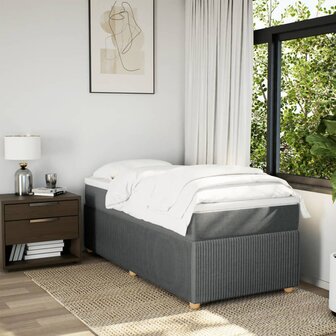 Boxspring met matras stof donkergrijs 80x200 cm 3