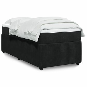 Boxspring met matras fluweel zwart 80x200 cm 1