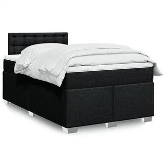 Boxspring met matras stof zwart 120x200 cm 1