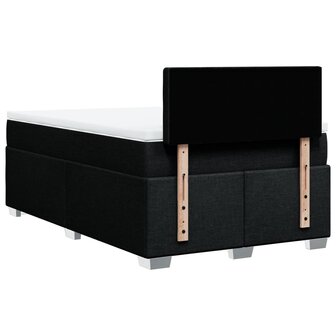Boxspring met matras stof zwart 120x200 cm 6