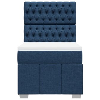 Boxspring met matras stof blauw 80x200 cm 4