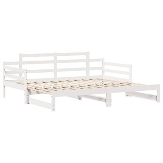 Slaapbank met onderschuifbed/lades zonder matras 90x190 cm wit 5