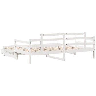 Slaapbank met onderschuifbed/lades zonder matras 90x190 cm wit 7