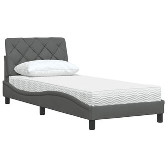 Bed met matras stof donkergrijs 80x200 cm 4