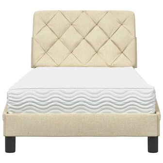 Bed met matras stof cr&egrave;mekleurig 80x200 cm 5