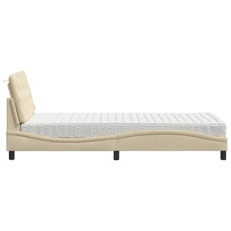 Bed met matras stof cr&egrave;mekleurig 80x200 cm 6