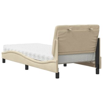 Bed met matras stof cr&egrave;mekleurig 80x200 cm 7