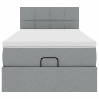 Bed met matras 90x200 cm stof lichtgrijs 7