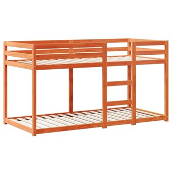 Stapelbed met dak massief grenenhout wasbruin 75x190 cm 5