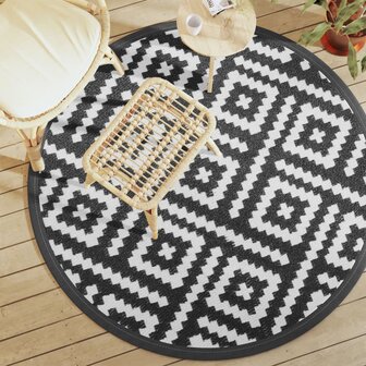 Buitenkleed ARAKIL &Oslash;160 cm polypropeen wit en zwart 1