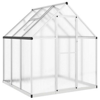Tuinkas met basisframe 169x169x195 cm aluminium zilverkleurig 2