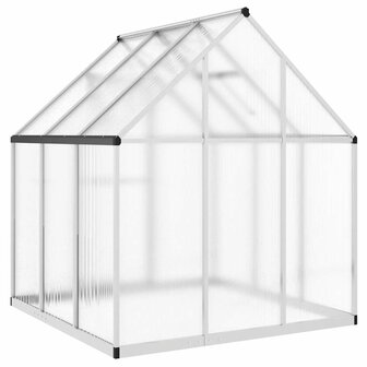 Tuinkas met basisframe 169x169x195 cm aluminium zilverkleurig 5