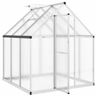 Tuinkas met basisframe 169x169x195 cm aluminium zilverkleurig 6