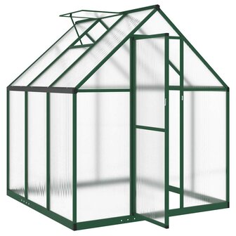 Tuinkas met basisframe 169x169x195 cm aluminium groen 6