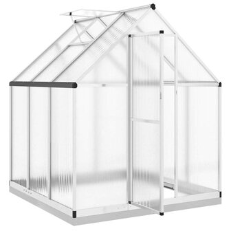 Tuinkas met basisframe 169x169x202 cm aluminium zilverkleurig 6