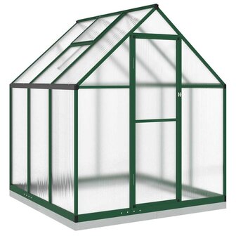 Tuinkas met basisframe 169x169x202 cm aluminium groen 2