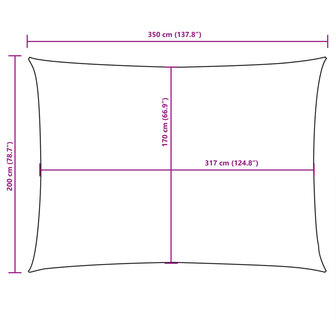 Zonnescherm rechthoekig 2x3,5 m oxford stof oranje 9