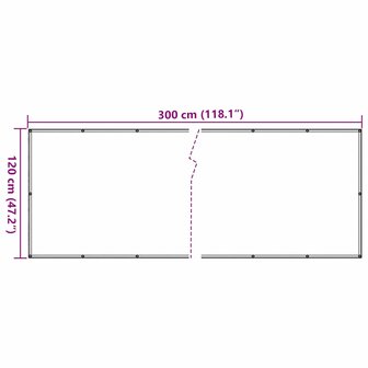 Balkonscherm 300x120 cm PVC antracietkleurig 6
