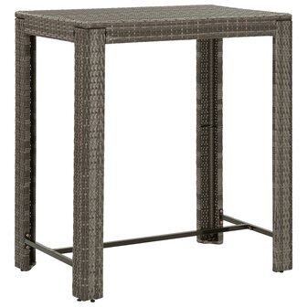 5-delige Tuinbarset met kussens poly rattan grijs 5