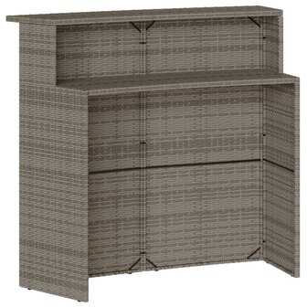 3-delige Tuinbarset met kussens poly rattan grijs 5