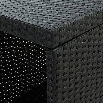 5-delige Tuinbarset met kussens poly rattan zwart 7