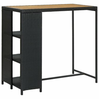 5-delige Tuinbarset met kussens poly rattan zwart 5