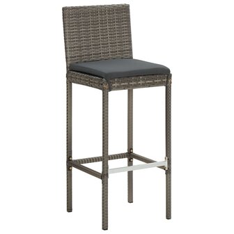 3-delige Tuinbarset massief acaciahout en poly rattan grijs 4