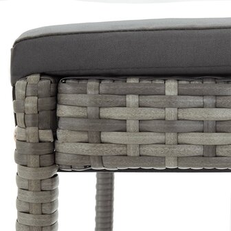 3-delige Tuinbarset massief acaciahout en poly rattan grijs 9