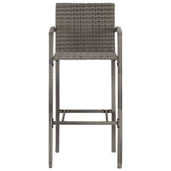 3-delige Tuinbarset massief acaciahout en poly rattan grijs 6