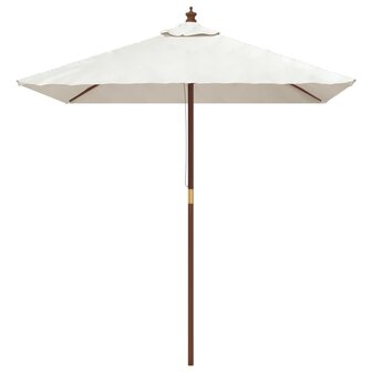 Parasol met houten paal 198x198x231 cm zandkleurig 3