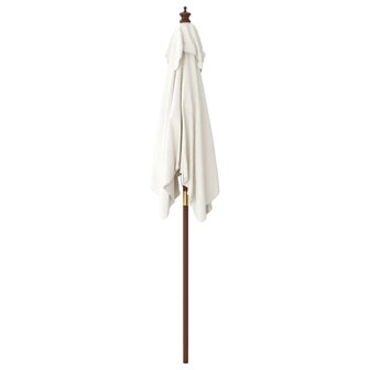 Parasol met houten paal 198x198x231 cm zandkleurig 4