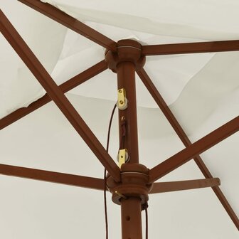 Parasol met houten paal 198x198x231 cm zandkleurig 5