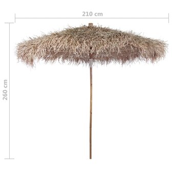 Parasol van bamboe met dak van bananenbladeren 210 cm 4