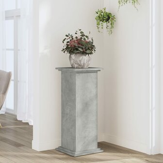 Plantenstandaard 33x33x80 cm bewerkt hout betongrijs 1