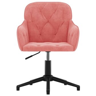 Kantoorstoel draaibaar fluweel roze 3